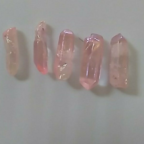 Lotus pendent w pink aura crystal point necklace - Picture 7 of 15